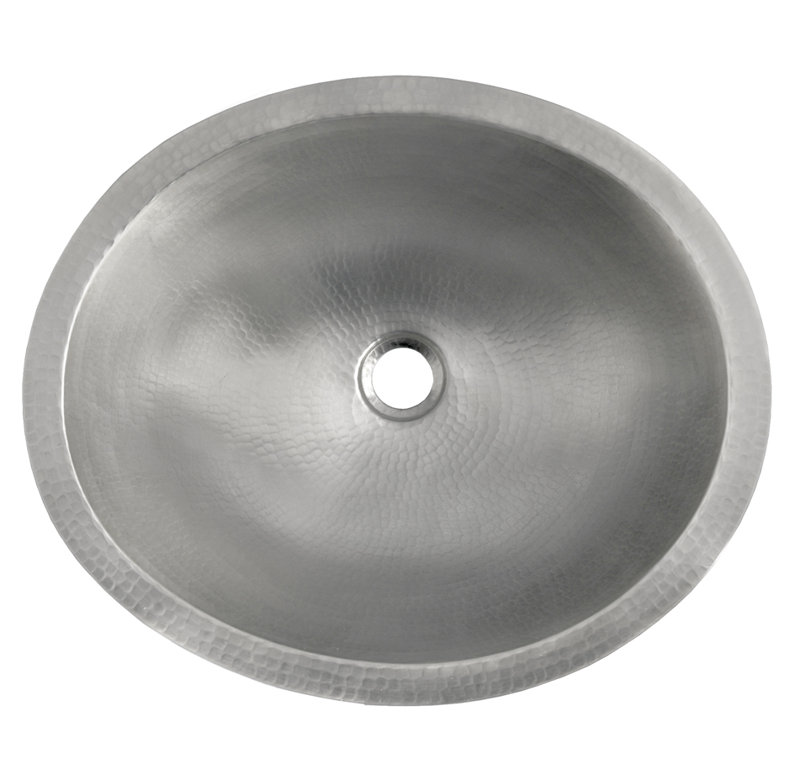 Native Trails Brushed Nickel Hand Hammered Oval Undermount Bathroom